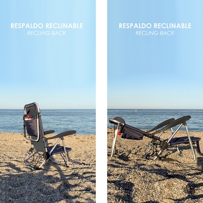 Silla de playa mochila con bolso isotermico